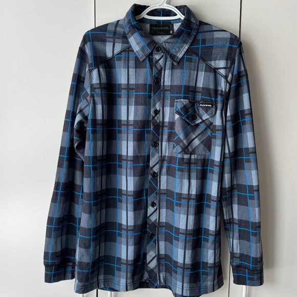 Dakine Button Down Dress Shirt Underlayer Ski Snowboard M Medium Black - Picture 1 of 3